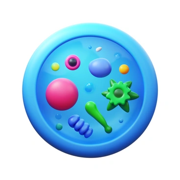 An artistic representation of a human cell showing organelles inside