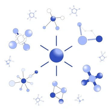 An illustration showing different types of chemical bonds. In the center, there are 3D models of atoms represented as spheres, each distinguished by size and shape. One section depicts ionic bonds with atoms transferring electrons, showcasing one atom gaining and another losing an electron. Another section illustrates covalent bonds, with atoms sharing electrons, linked by lines to represent shared pairs. A third section displays metallic bonds, where atoms are surrounded by a 'sea' of electrons, allowing for connectivity. The background includes faint diagrams of molecular structures related to each bond type to enhance understanding.