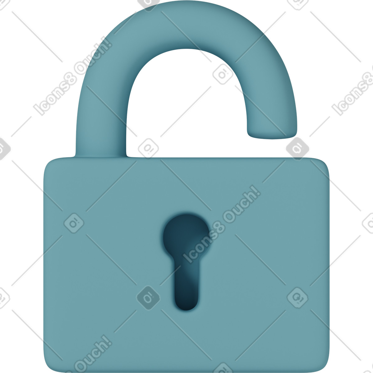 Ilustração de Open lock em no estilo 3D Casual life para baixar em PNG, SVG