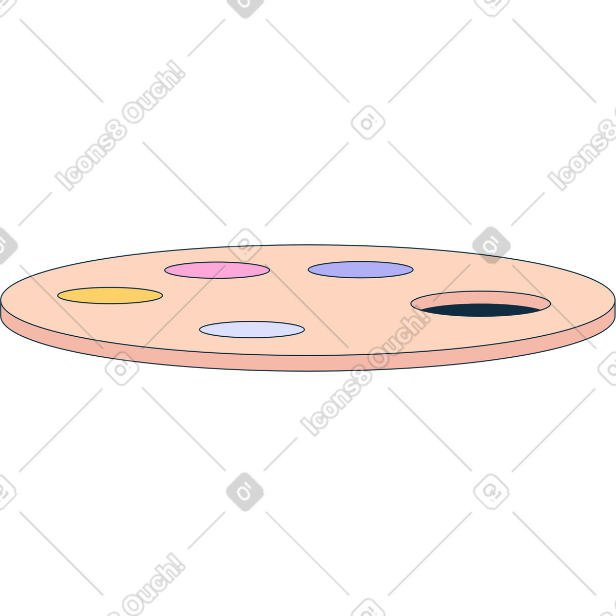 Illustration Palette de peinture dans le style Bubble gum à télécharger aux formats PNG, SVG