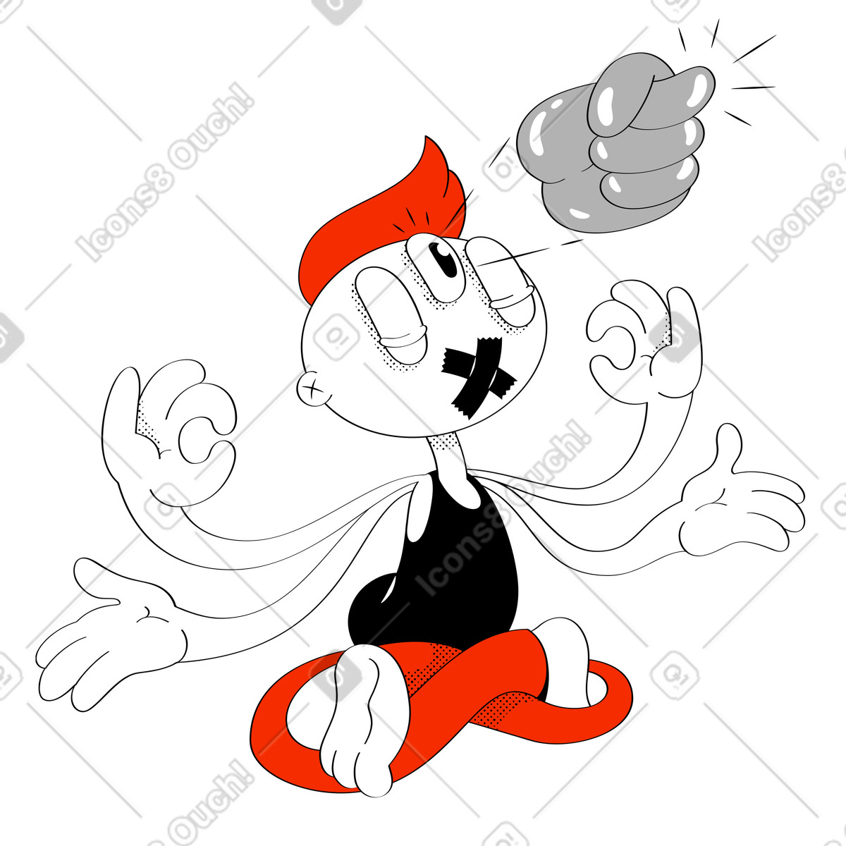 No Comments animated illustration in Looney style download in GIF, Lottie (JSON), AE