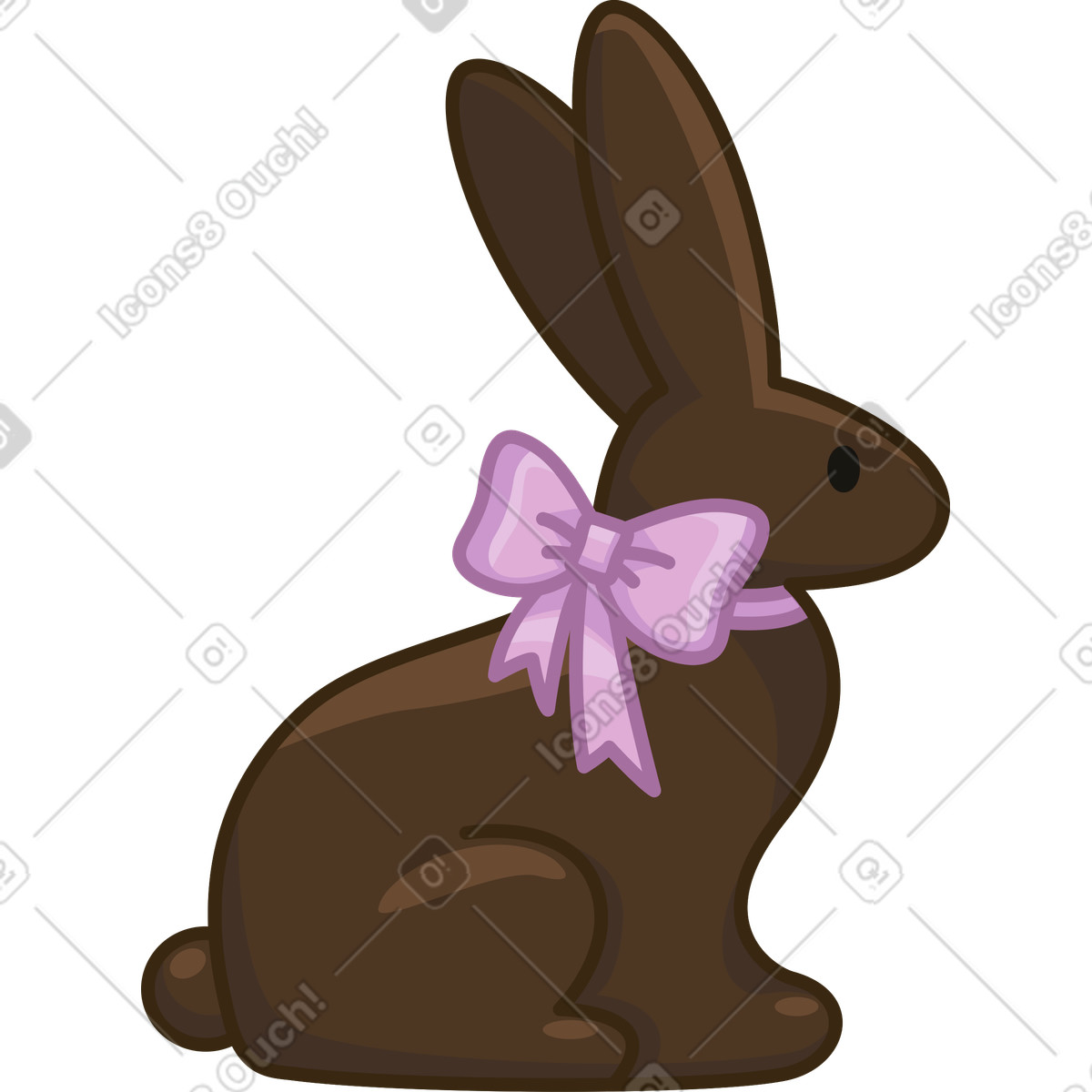 Chocolate bunny illustration in Festicon style download in PNG, SVG