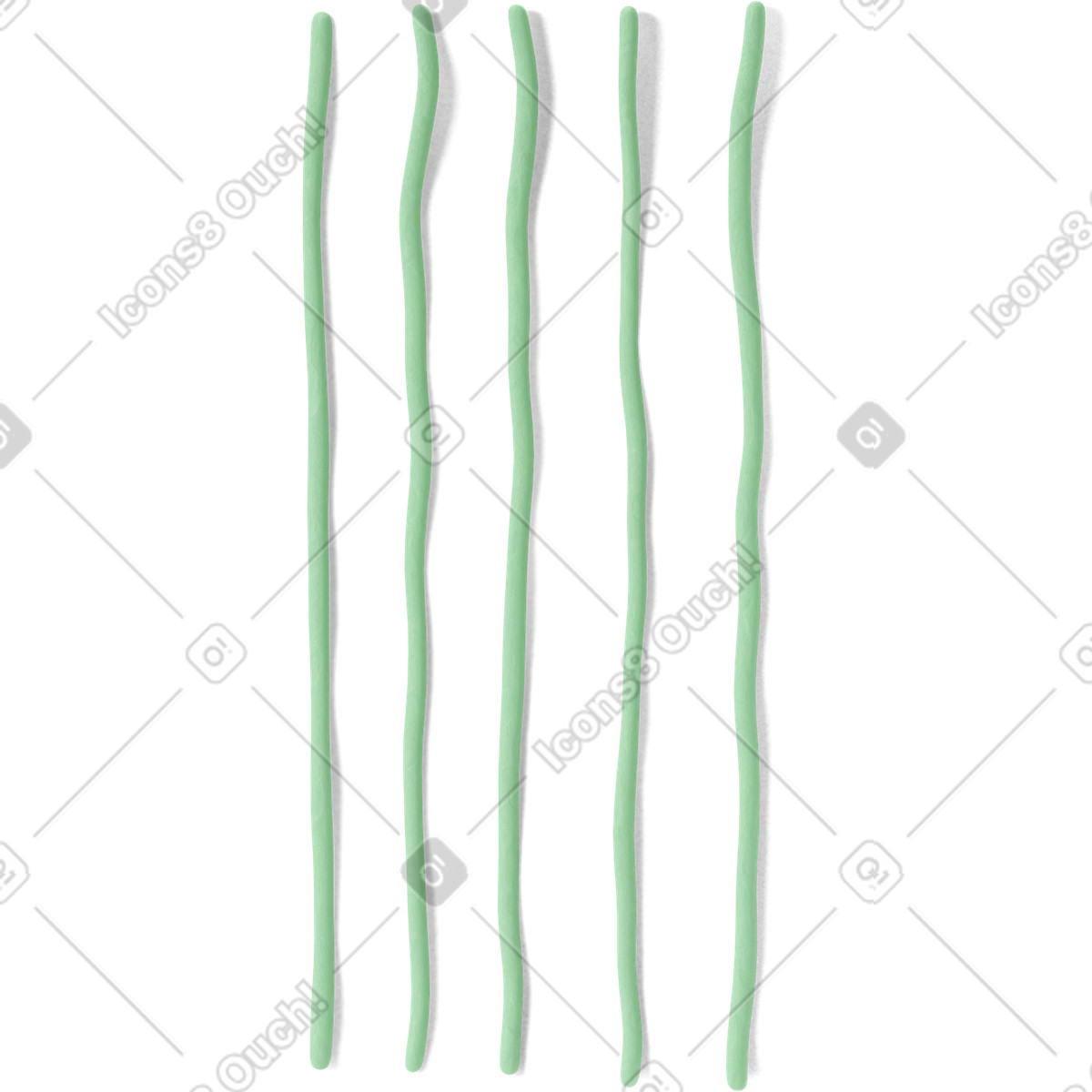 Straight green vertical lines illustration in 3D Stripy style download in PNG, SVG