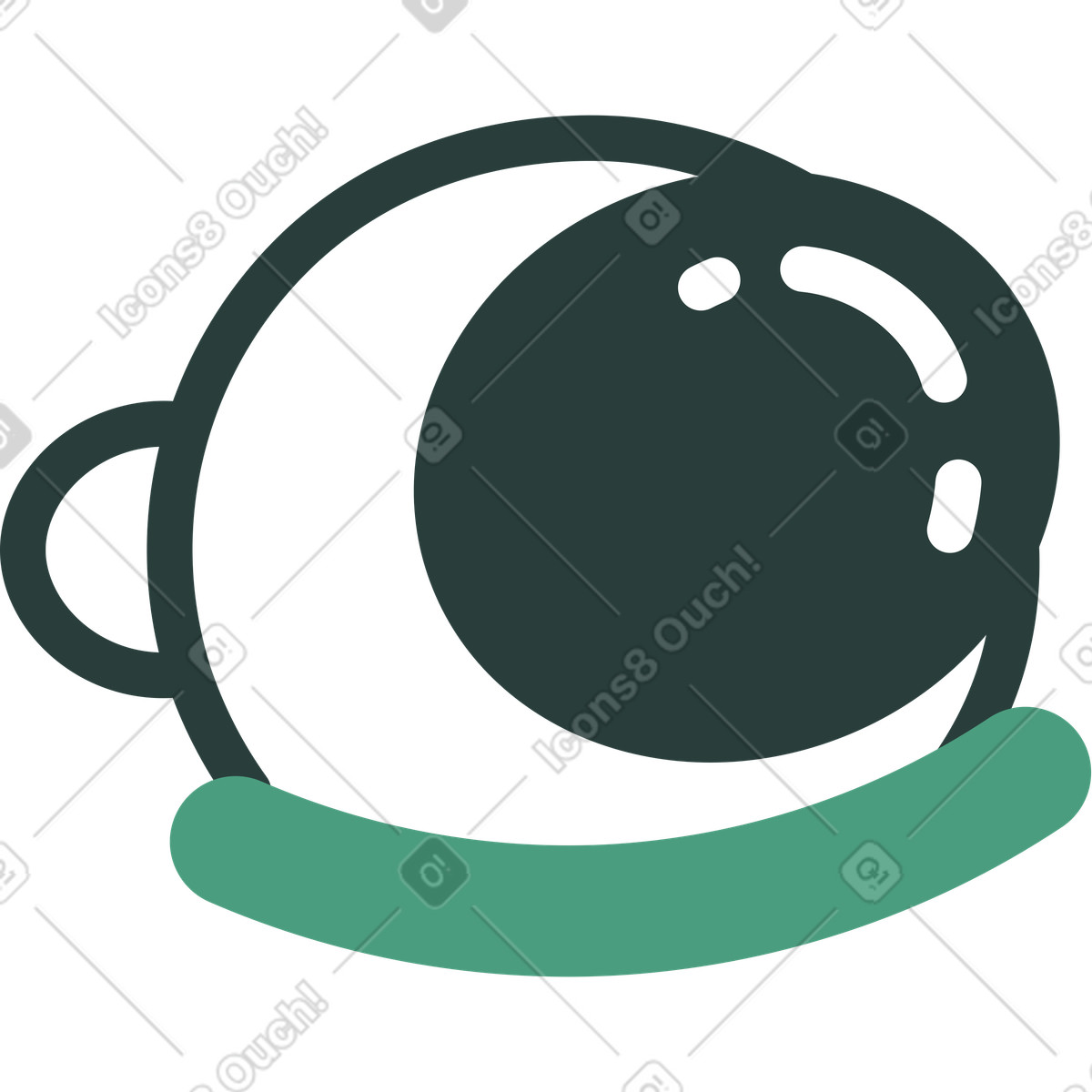Astronautenhelm-Illustration im Macaroni-Stil als Download in PNG, SVG