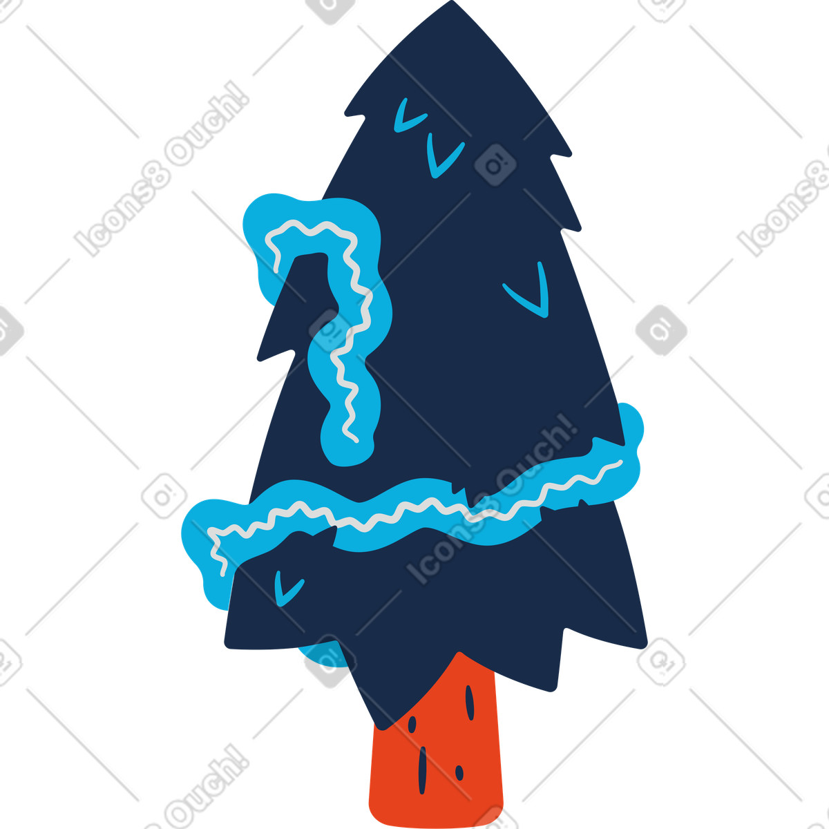 Flame スタイルの クリスマスツリーダーク のイラストをPNG、SVG形式でダウンロード