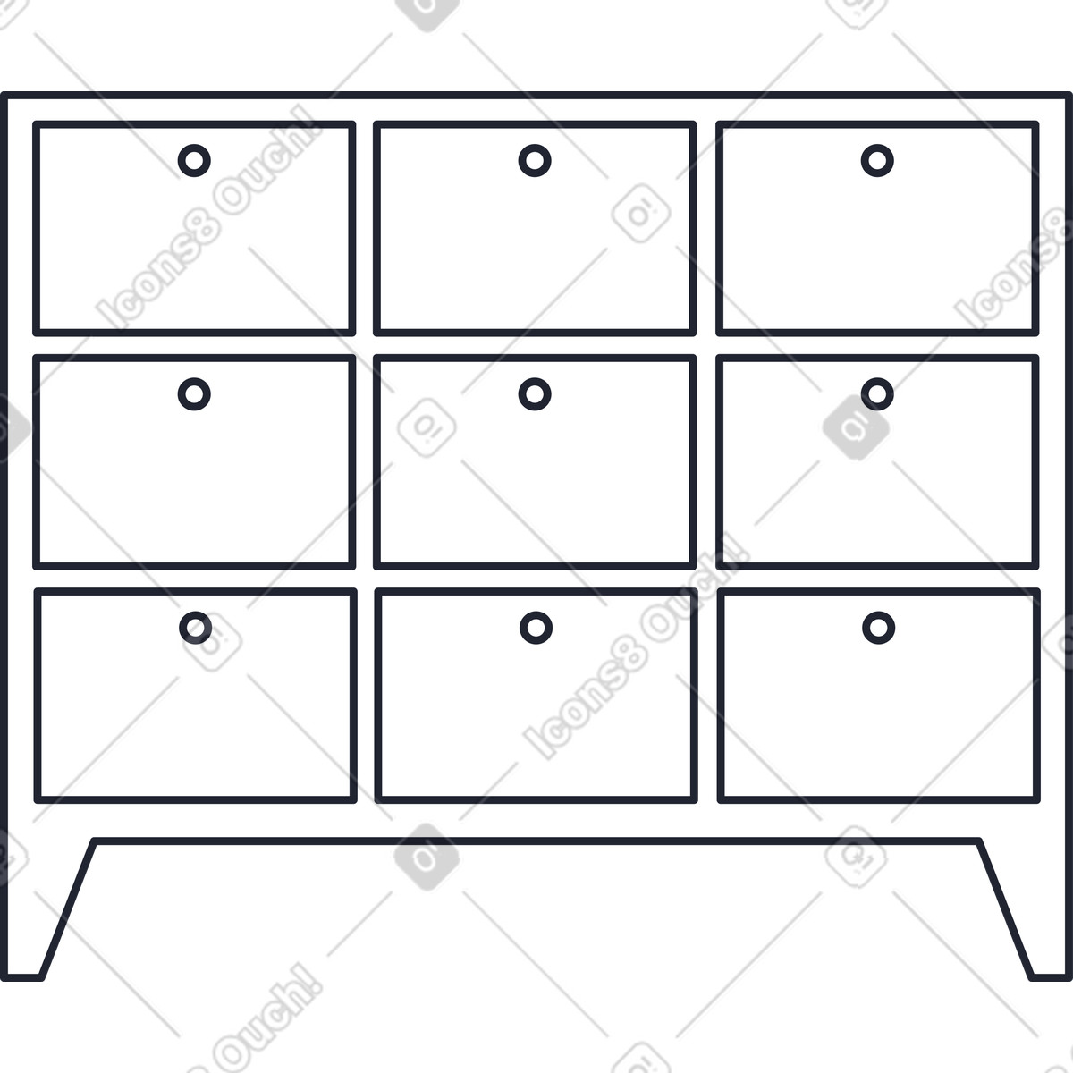 Kommode-Illustration im Pablita-Stil als Download in PNG, SVG