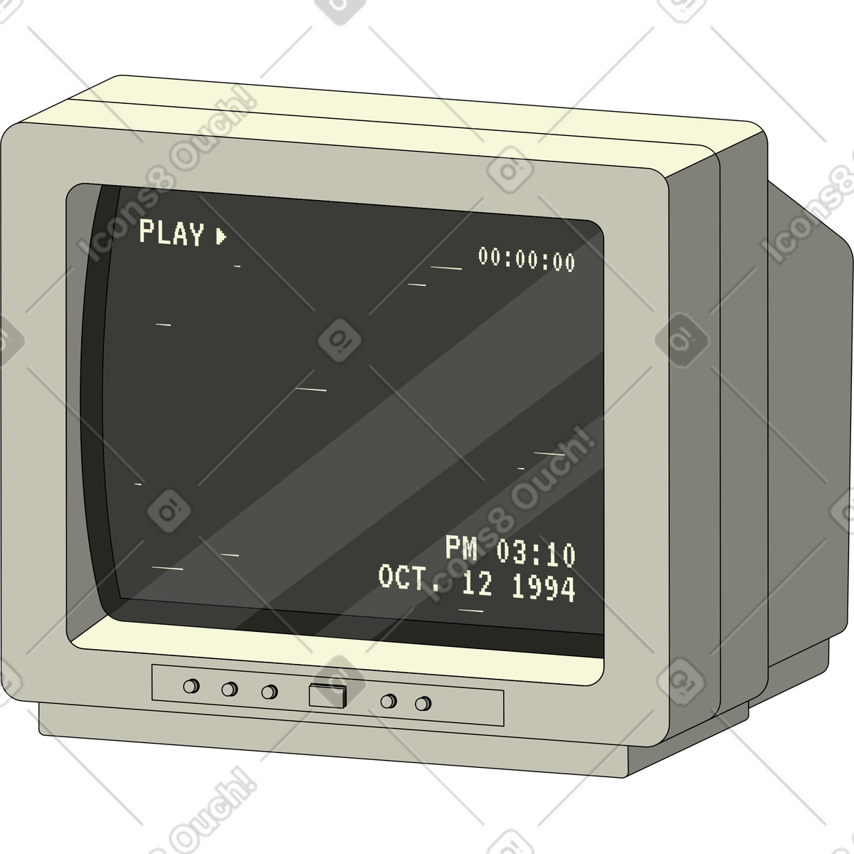 Tv illustration in Retro style download in PNG, SVG