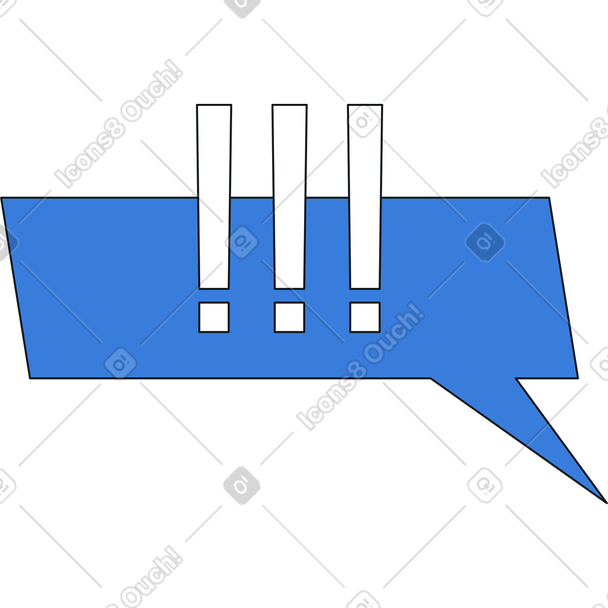 Ilustración Bocadillo de diálogo con signos exclamación en estilo Midnight a descargar en PNG y SVG