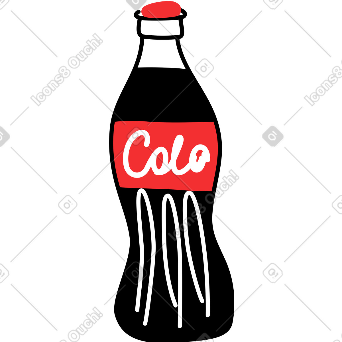 Coke bottle illustration in Spicy style download in PNG, SVG