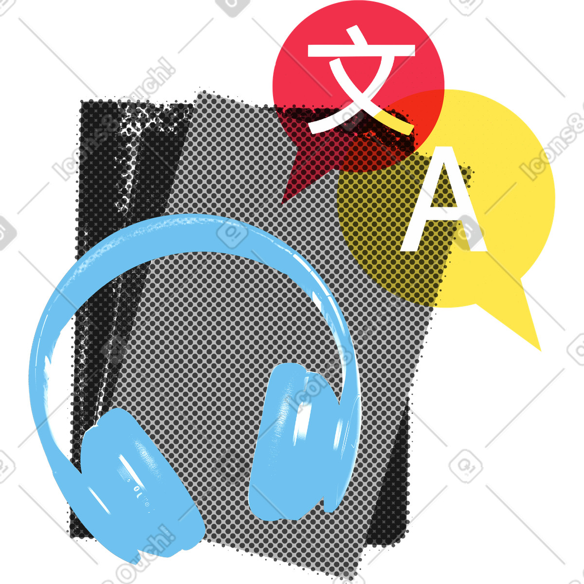 Books and literature in a foreign language illustration in PNG, SVG