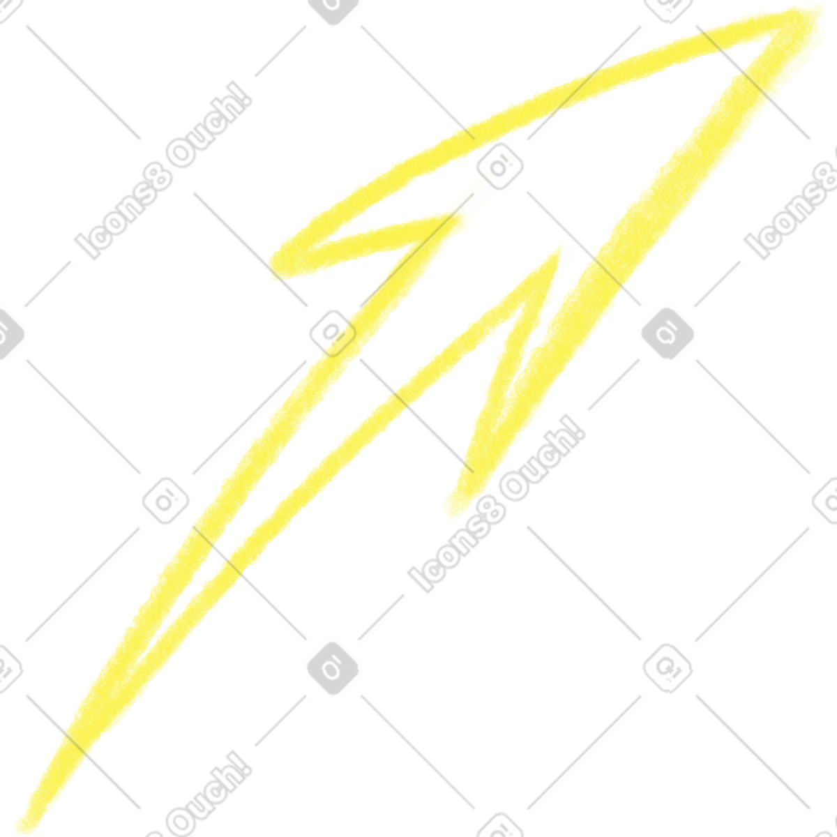 Ilustración Yellow texture arrow en estilo Doodle a descargar en PNG y SVG