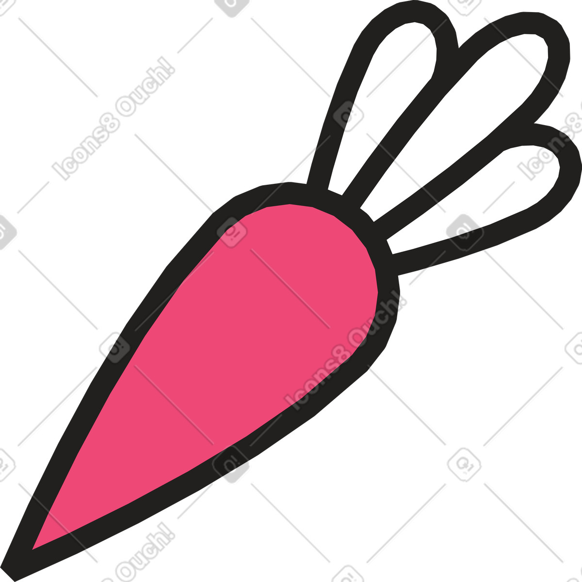 Dazzle Line スタイルの にんじん のイラストをPNG、SVG形式でダウンロード