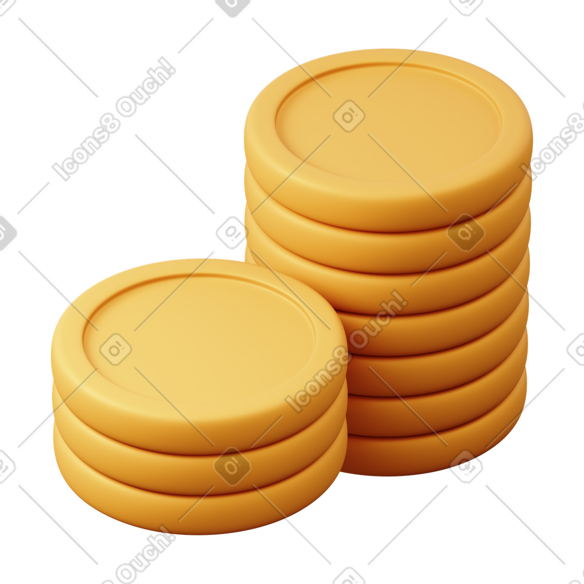 Ilustração de Stack of coins em no estilo 3D Sugary para baixar em PNG, SVG