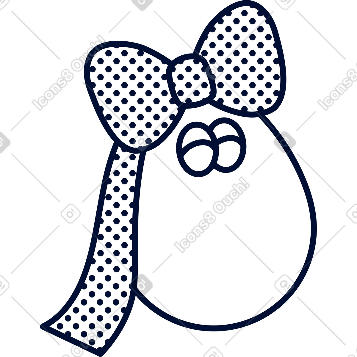 Ilustración Egg with a bow en estilo Blink descargar en PNG y SVG