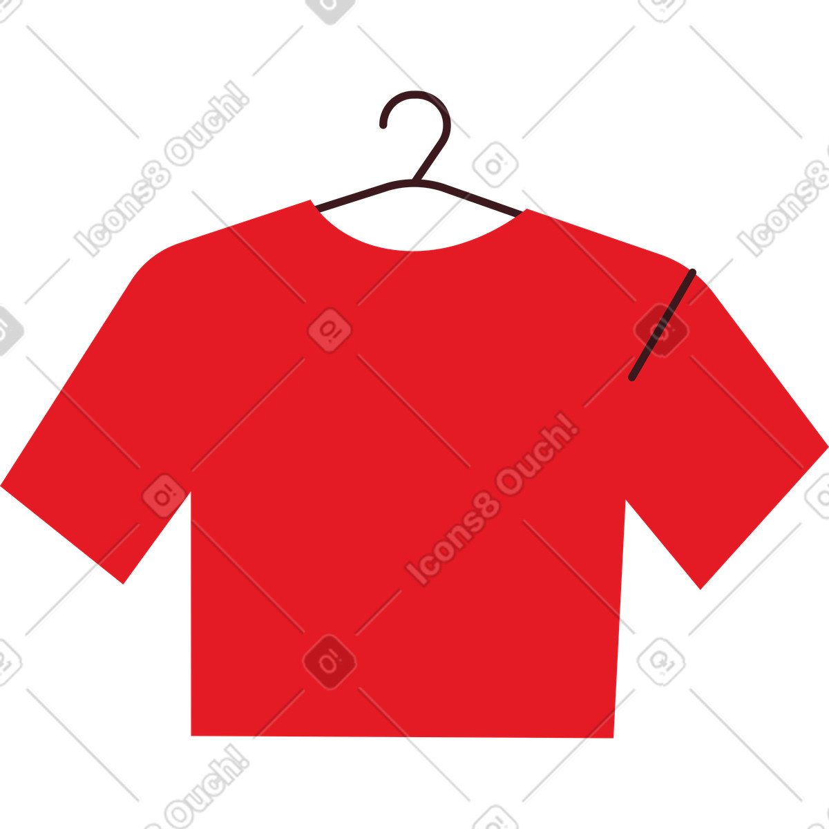 Pink t-shirt on a hanger illustration in Folks style download in PNG, SVG