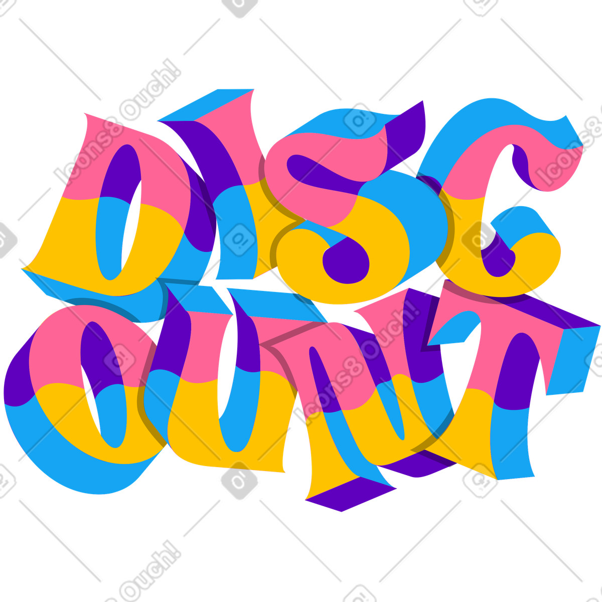 Illustration Remise de lettrage dans un texte style tridimensionnel le Lettering à télécharger aux formats PNG, SVG