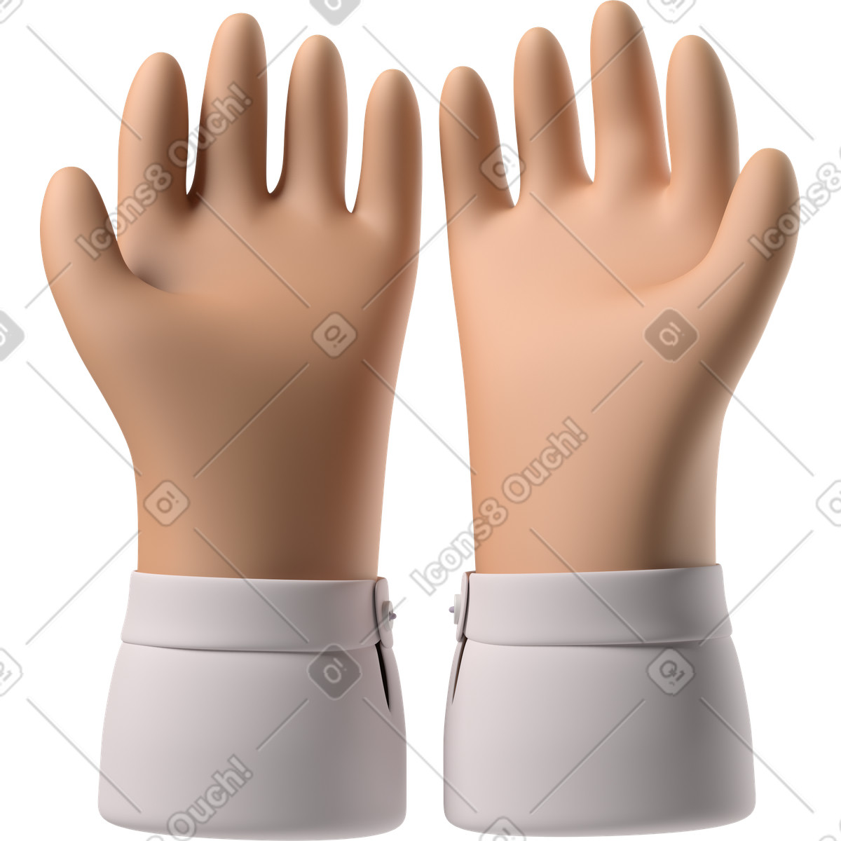 Pelle abbronzata mani a coppa illustrazione in stile 3D Hands Fun&Wild scarica in PNG, SVG