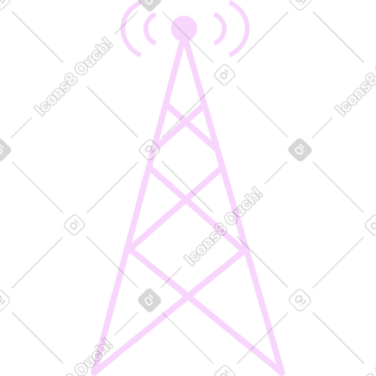 Pink cell tower illustration in Marginalia style download in PNG, SVG