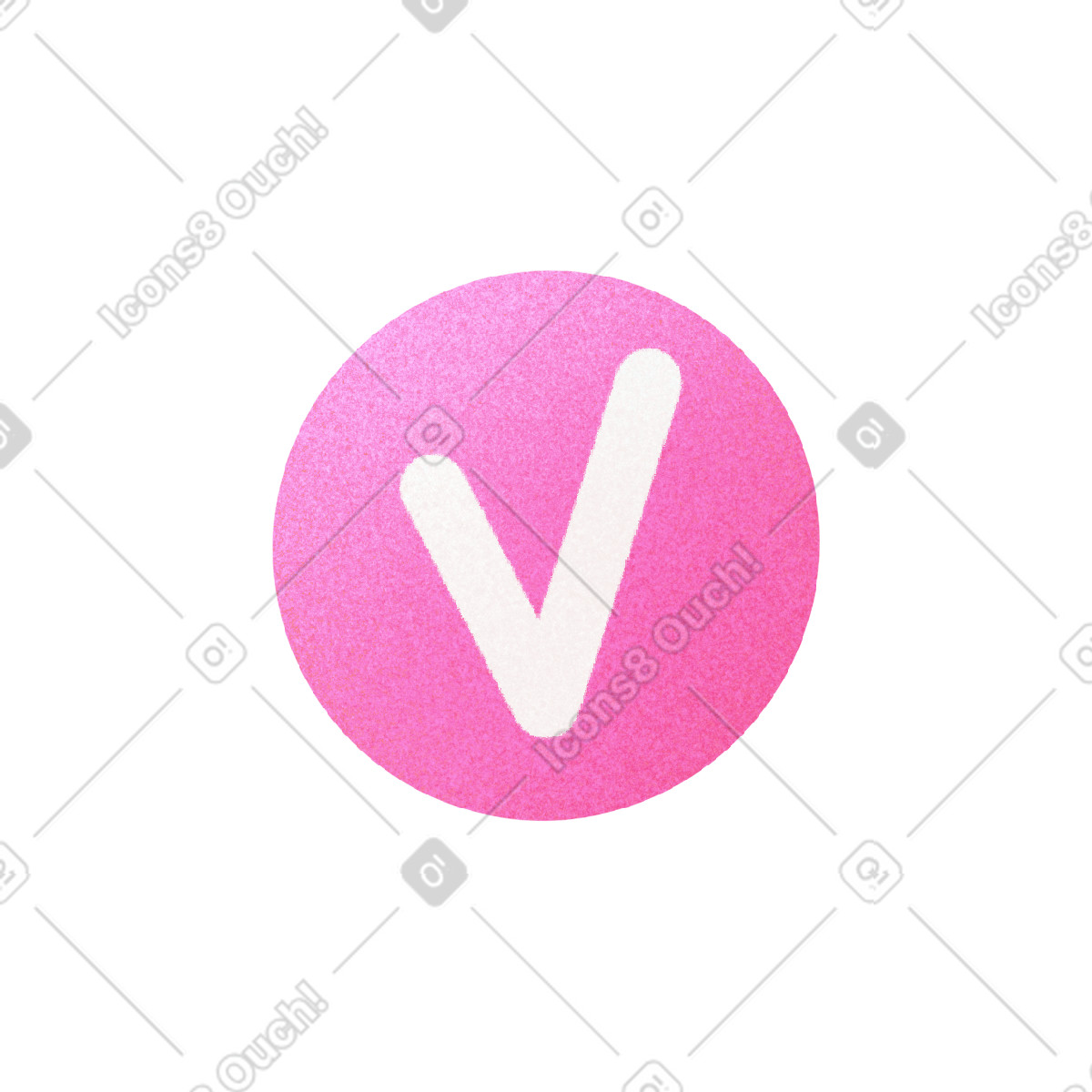下载 Willowy 风格的 Pink circle with a tick inside 插画，支持 PNG、SVG 格式