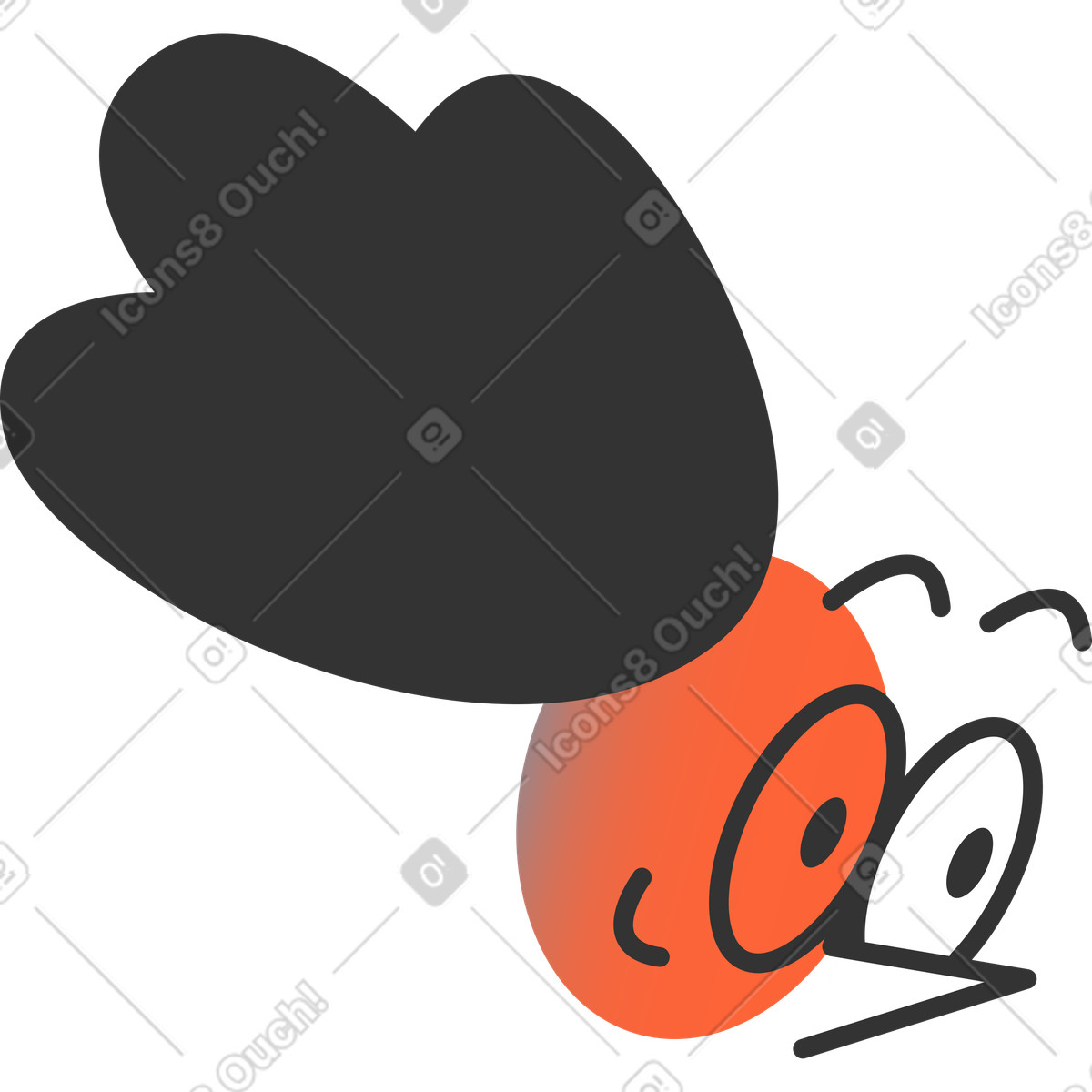 Head illustration in PNG, SVG