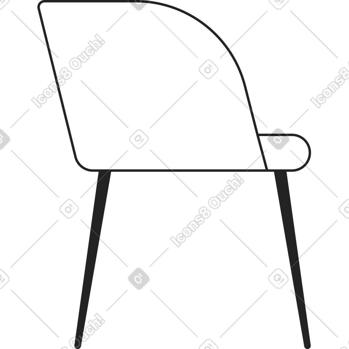 Dining armchair illustration in Sammy Line style download in PNG, SVG