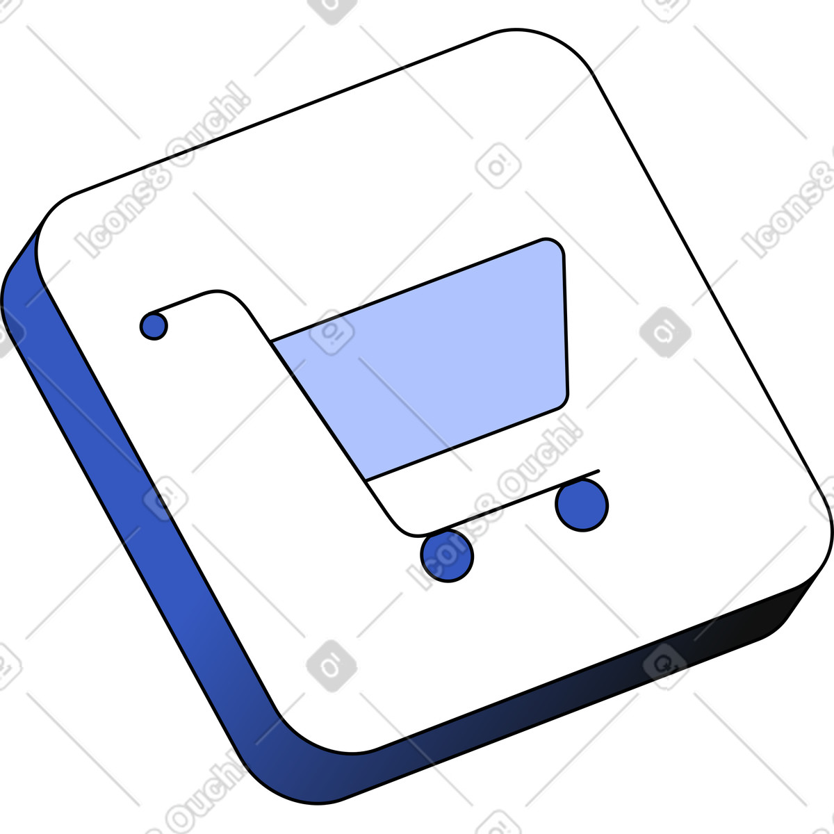 Shopping cart sign illustration in PNG, SVG