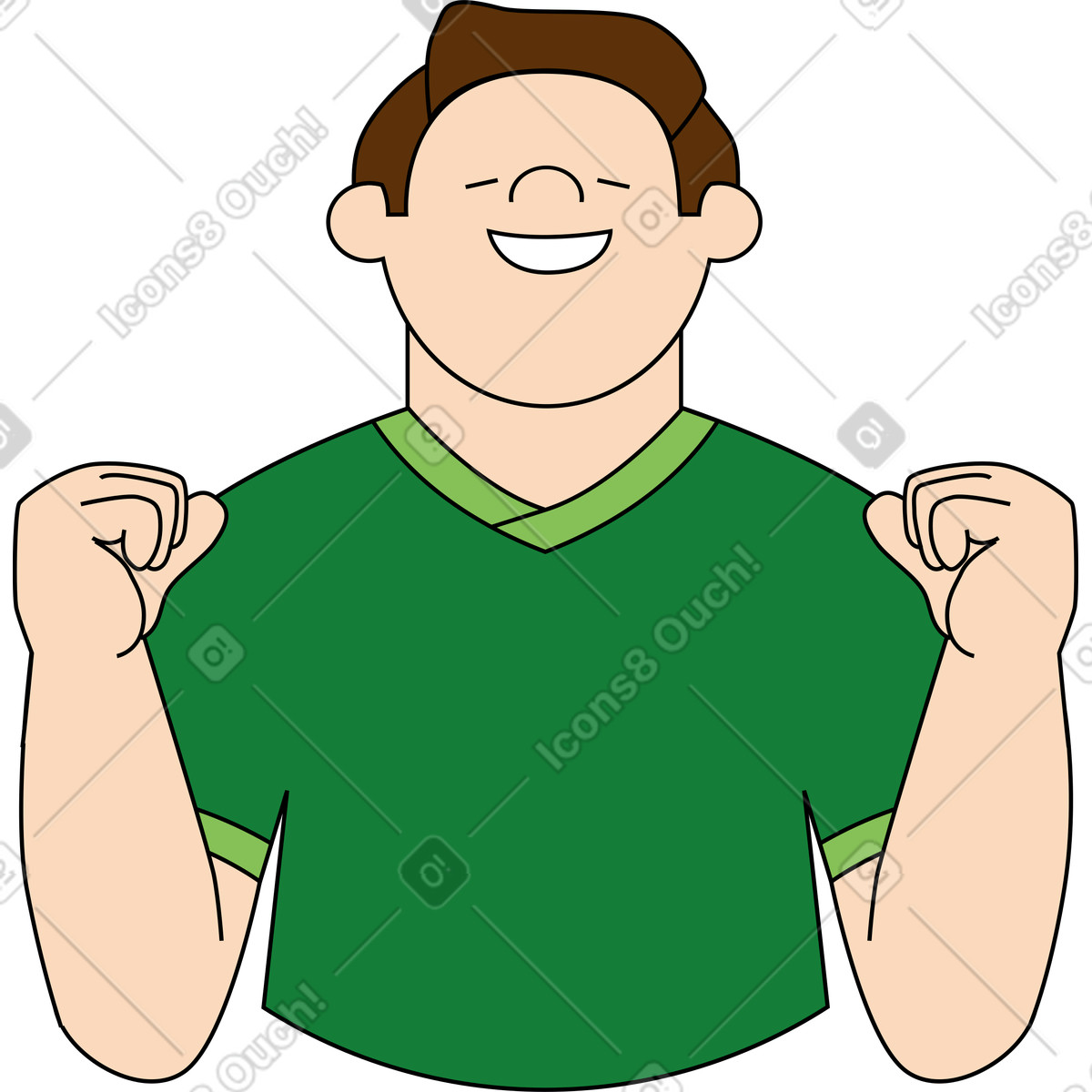 下载 Kindy 风格的 成功的男人赢家 插画，支持 PNG、SVG 格式