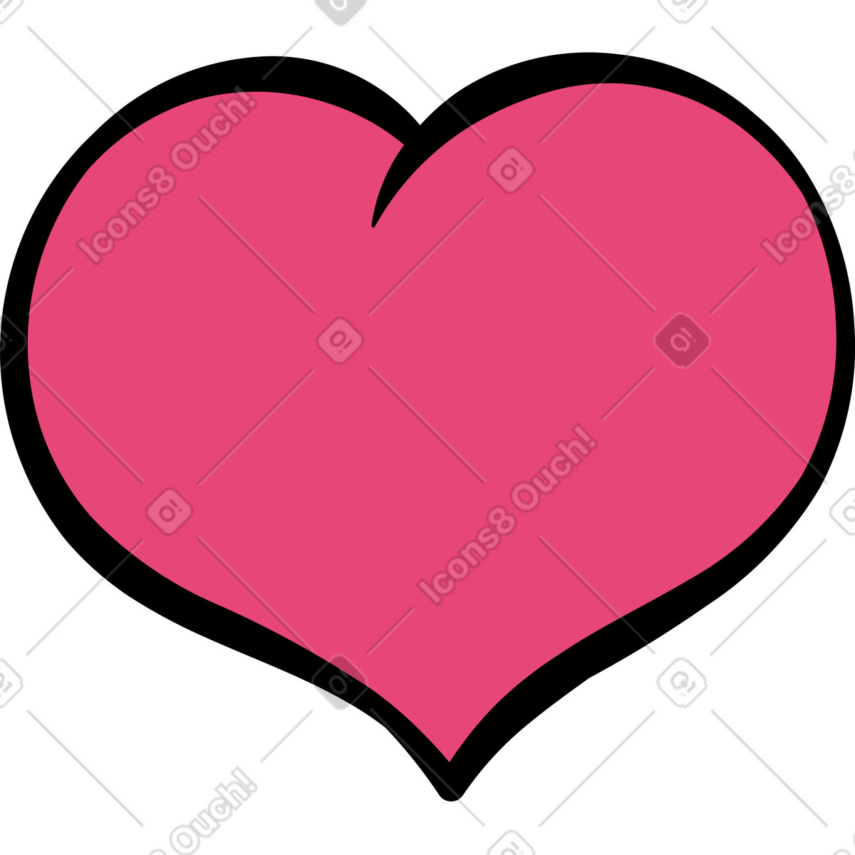 Cuore amore illustrazione in stile Eastwood scarica in PNG, SVG