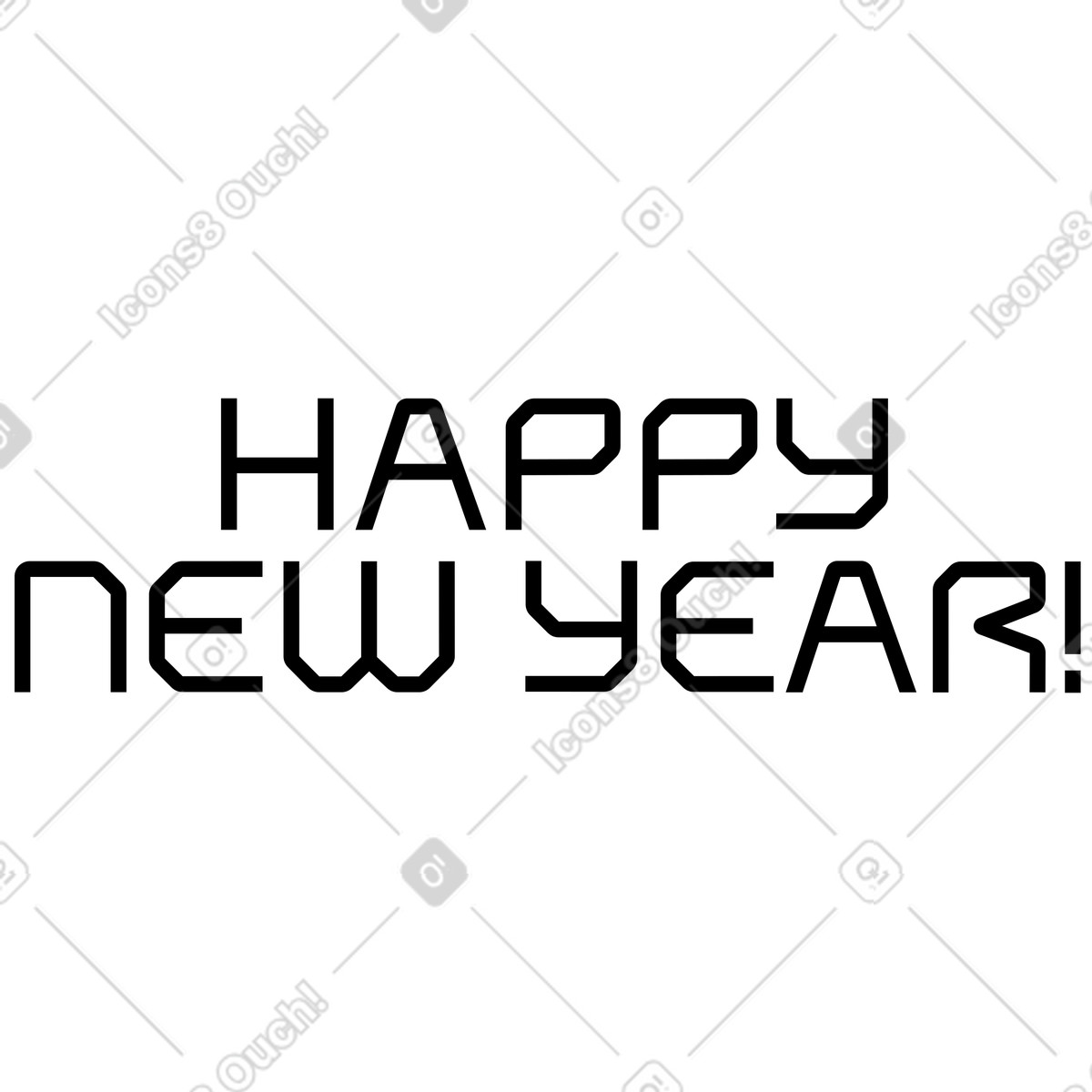Ilustración Letras feliz año nuevo! en estilo Space a descargar en PNG y SVG