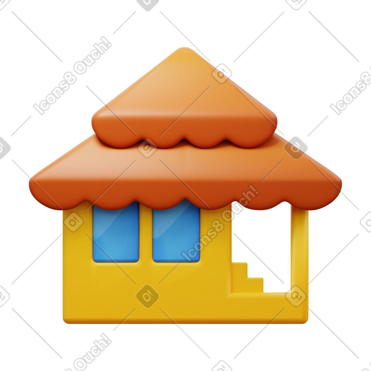 Ilustração de Bungalow em no estilo 3D Fluency para baixar em PNG, SVG