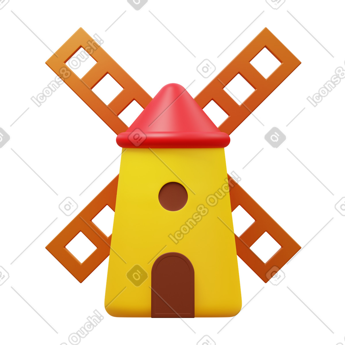 Windmill-Illustration im 3D Fluency-Stil als Download in PNG, SVG