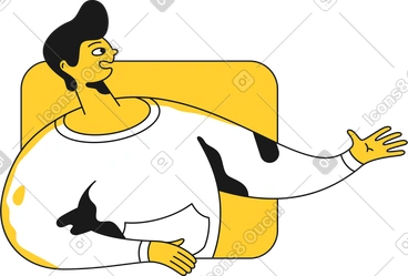 The guy goes beyond the browser window PNG, SVG