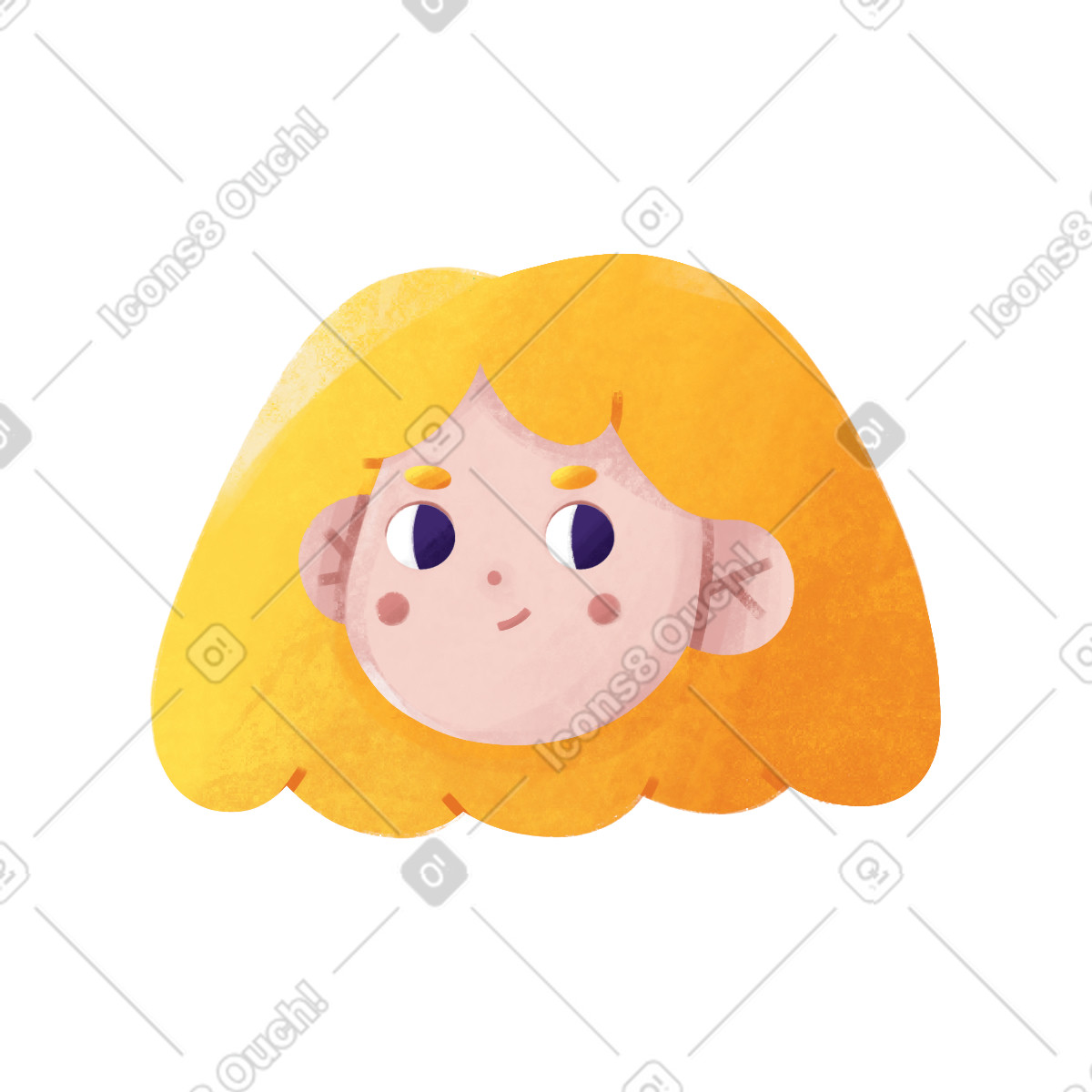 Girl illustration clipart image in PNG, SVG, GIF featuring a young female figure