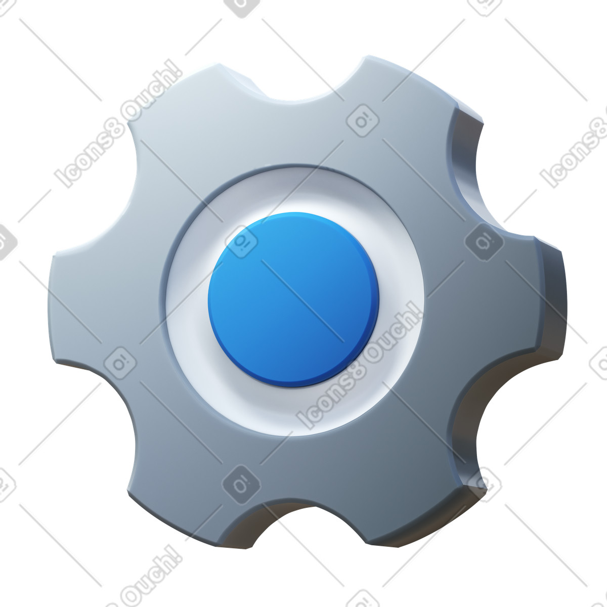 Grey gear illustration in PNG, SVG