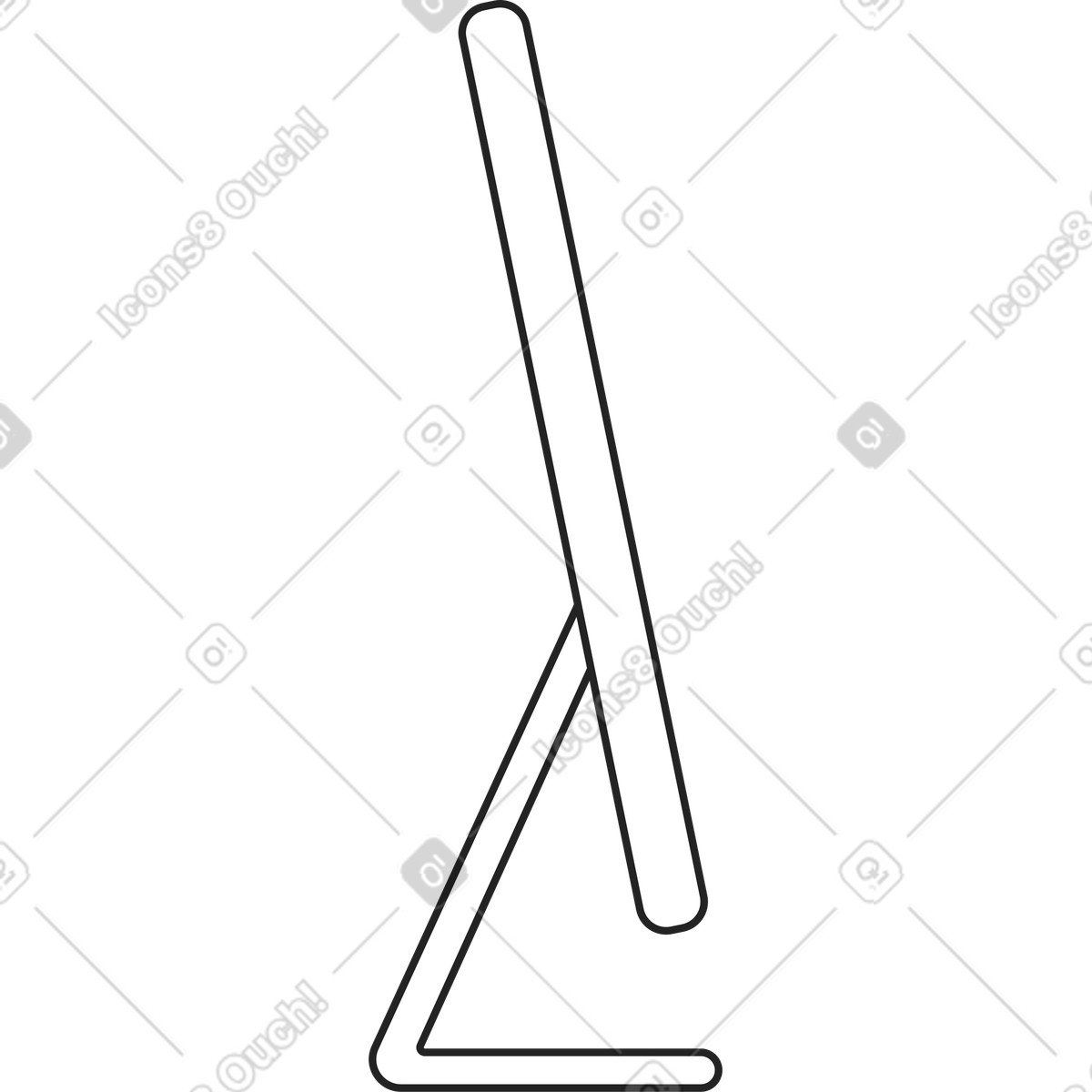 Flacher monitor-Illustration im Sammy Line-Stil als Download in PNG, SVG