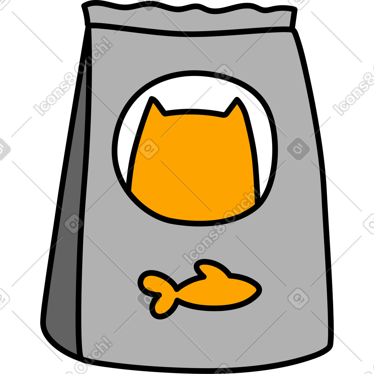 Ilustração de Pacote comida gato em no estilo Purr para baixar em PNG, SVG