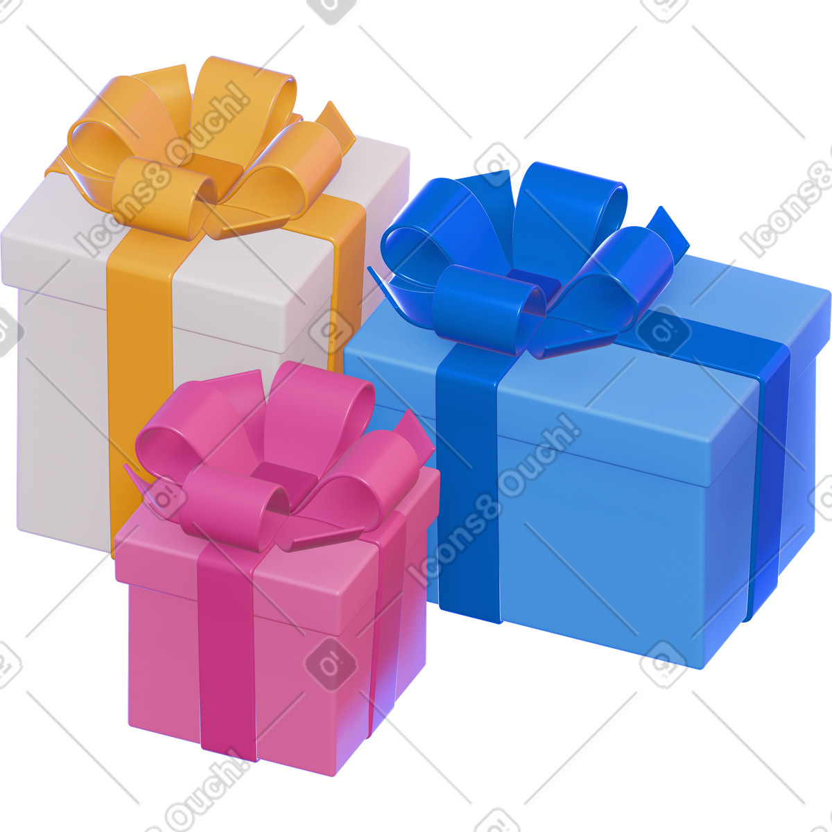 Gifts illustration in 3D Holidays style download in PNG, SVG