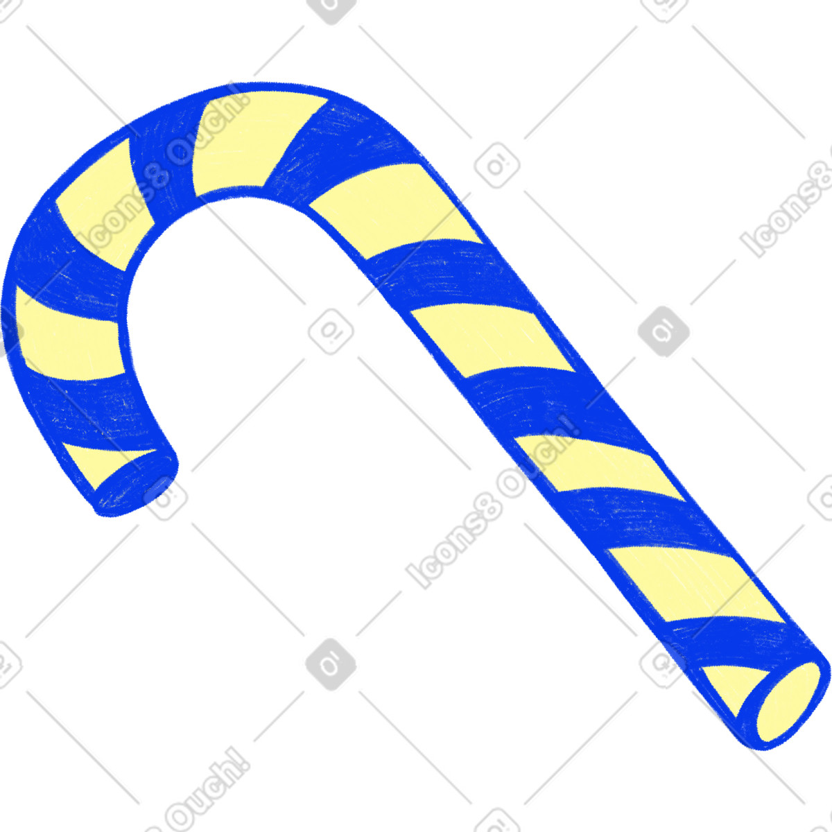 Candy cane illustration in Biro style download in PNG, SVG