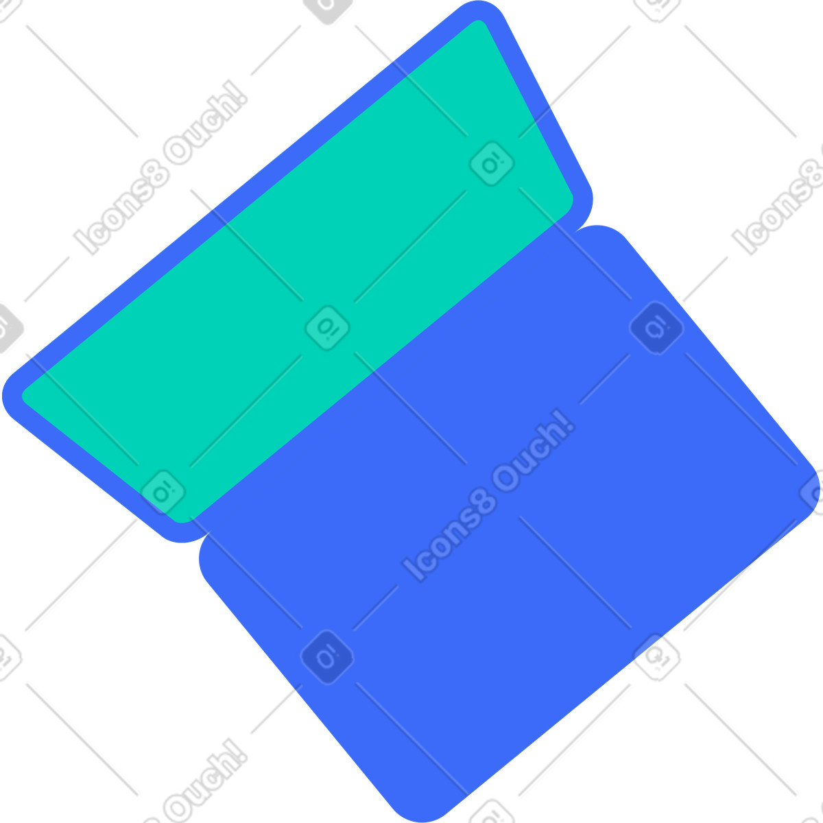 Ilustração de Vista superior do laptop aberto em no estilo Basic para baixar em PNG, SVG