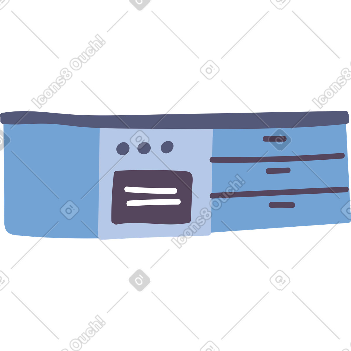 Set da cucina illustrazione in stile Pluto scarica in PNG, SVG