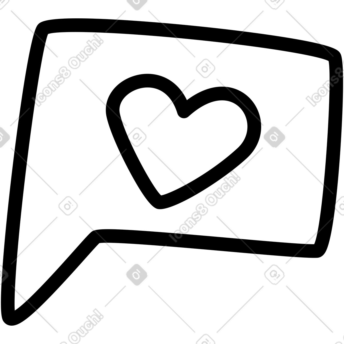 下载 Rocky 风格的 Speech bubble heart 插画，支持 PNG、SVG 格式