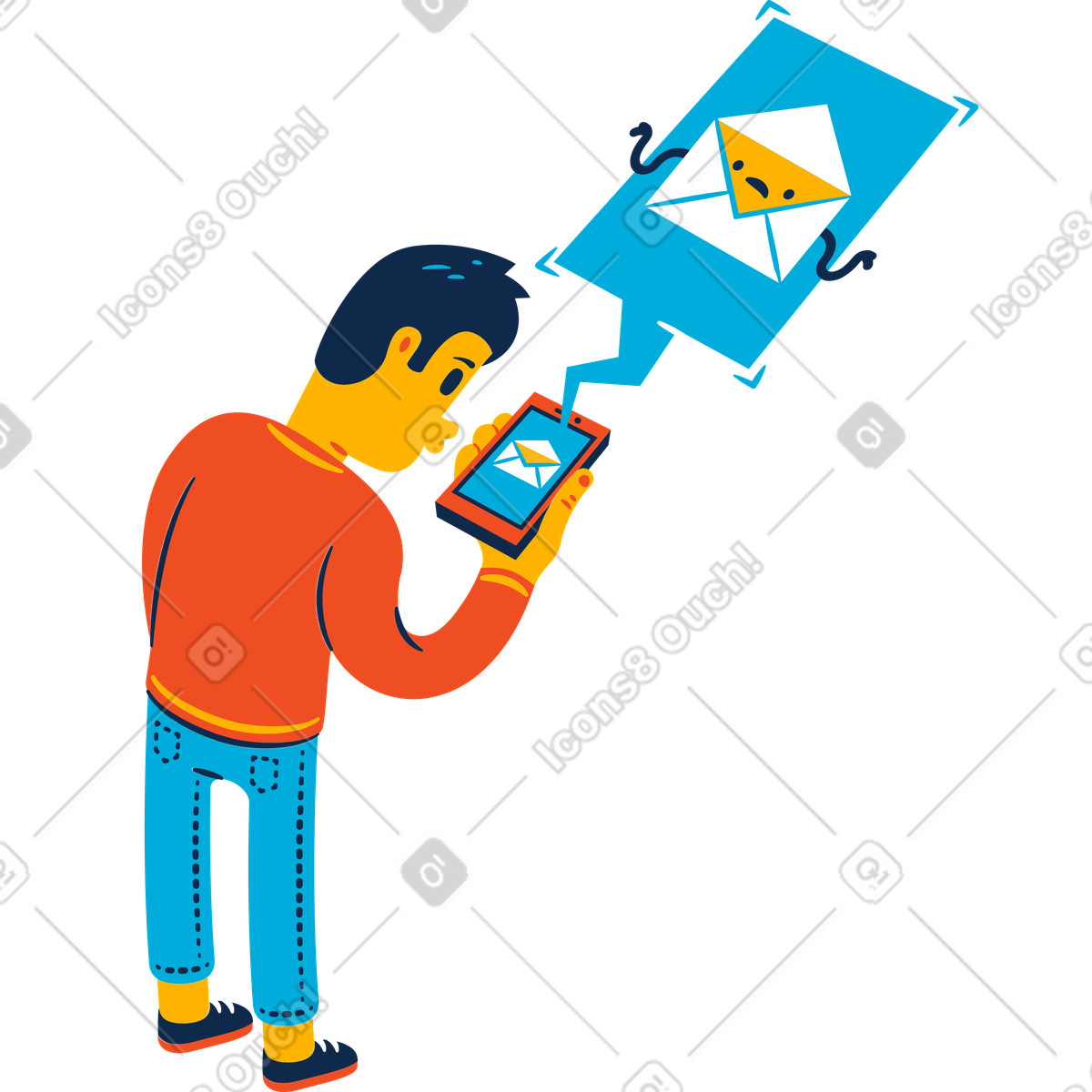 Ilustración Ningún mensaje en estilo Flame a descargar en PNG y SVG