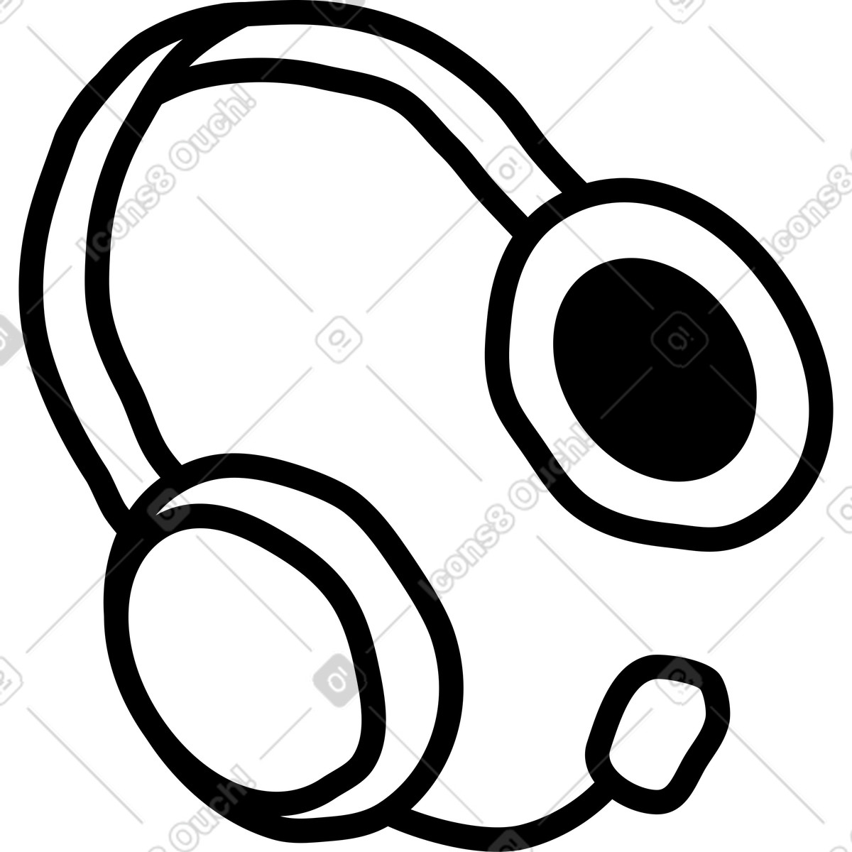下载 Notes 风格的 头戴式耳机 插画，支持 PNG、SVG 格式