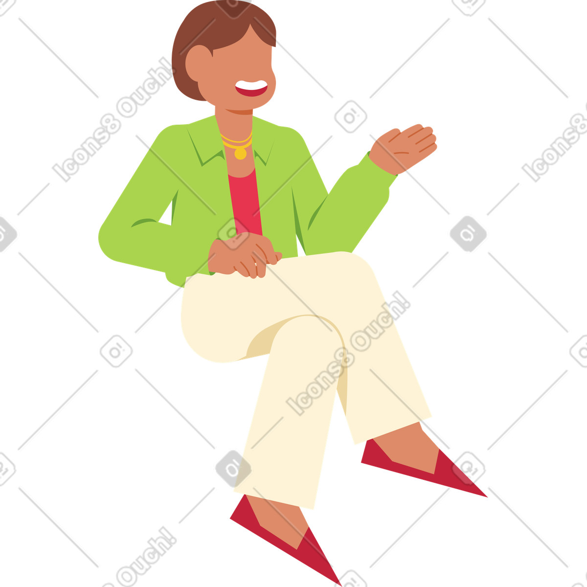 Junge frau sagt etwas-Illustration im Catchy-Stil als Download in PNG, SVG