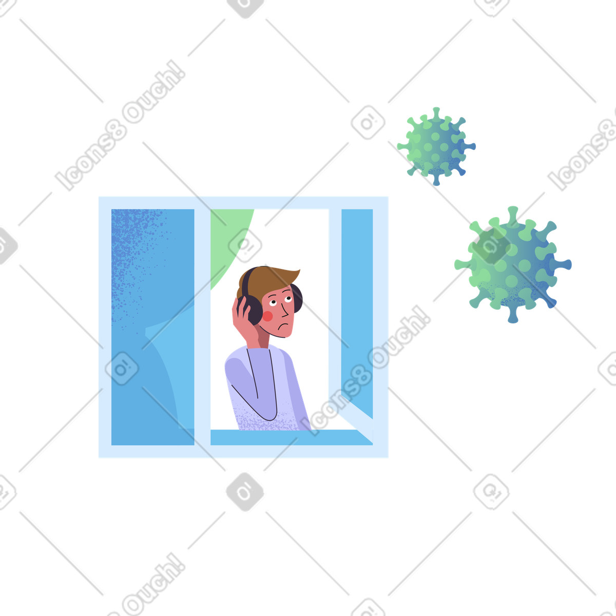 Staying away from the outerworld illustration in Pale style download in PNG, SVG