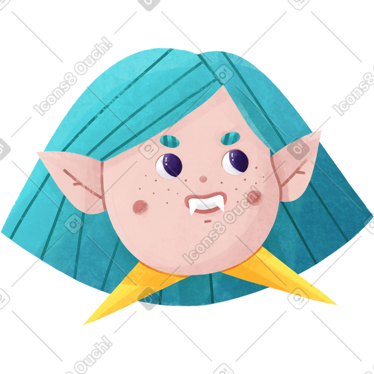 Ilustración Chica vampiro en estilo Bonbon a descargar en PNG y SVG