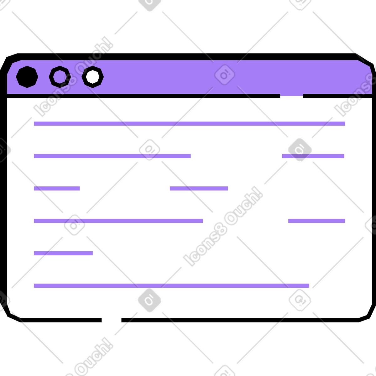 Browser with text illustration in Amethyst style download in PNG, SVG