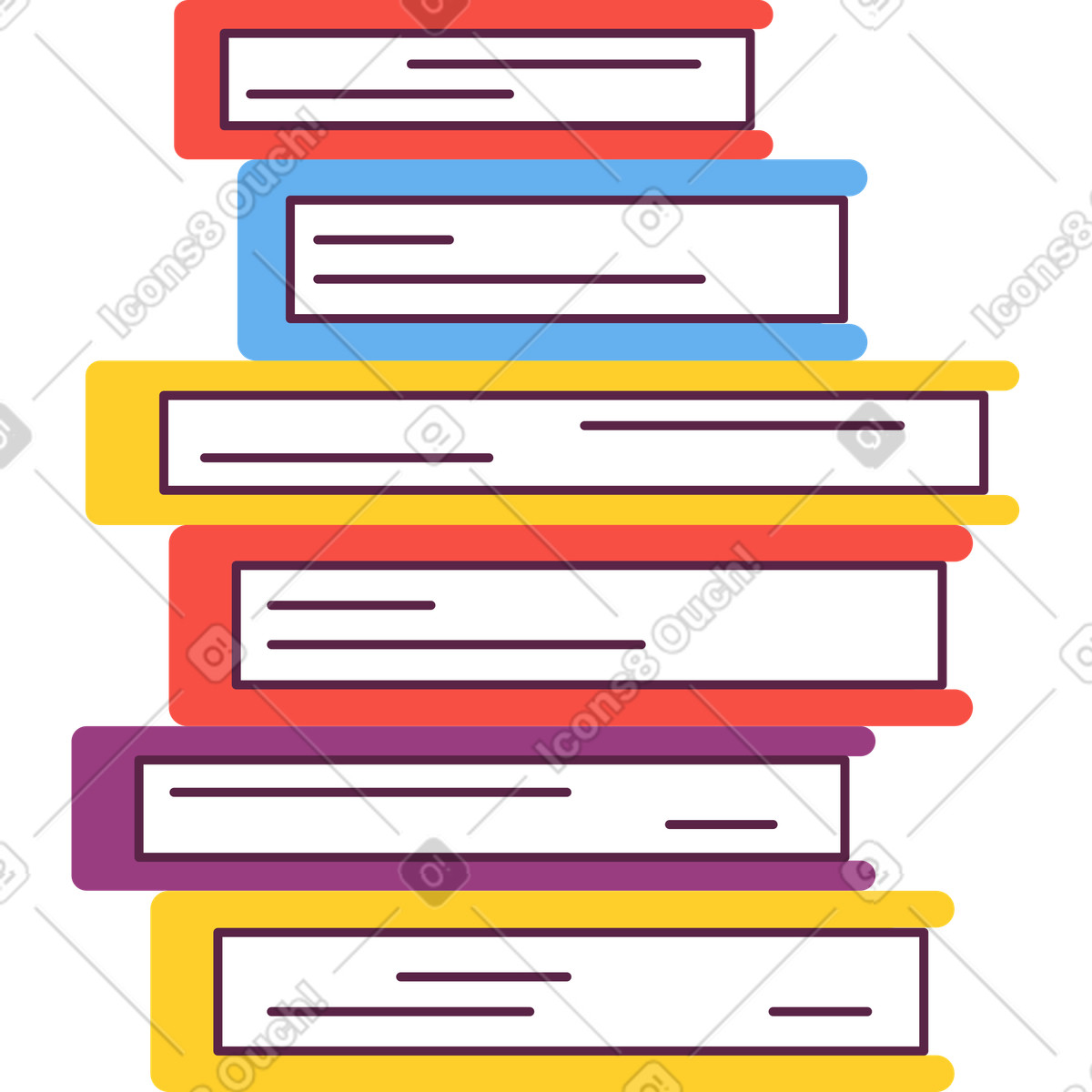 Stack of books illustration in Sammy style download in PNG, SVG