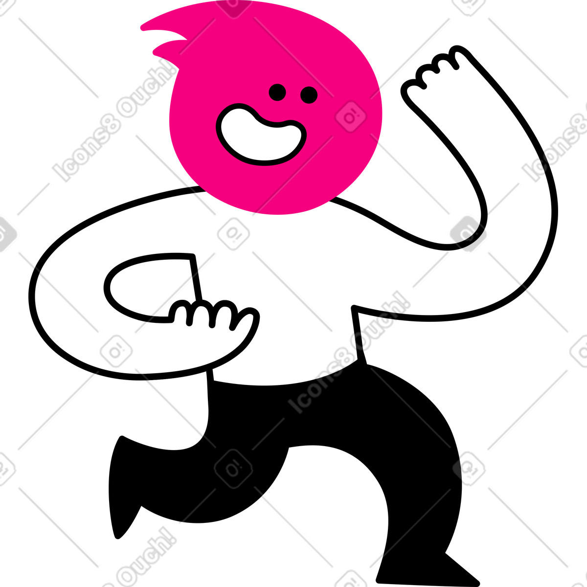 Personaggio in esecuzione illustrazione stile Giggle scarica PNG, SVG