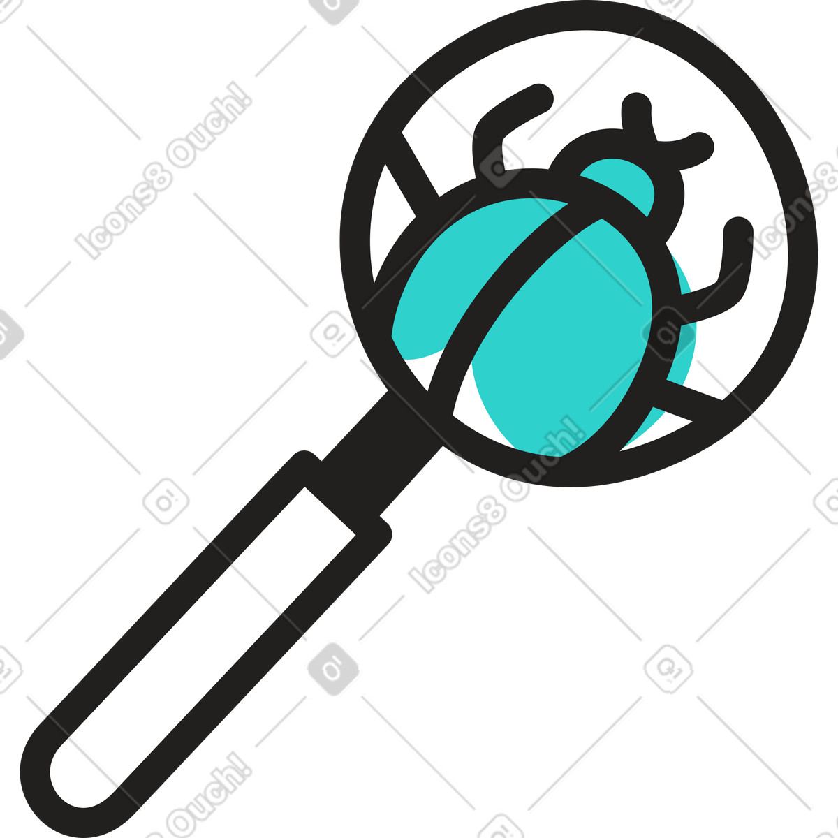 Ilustración Error en la lupa estilo Little a descargar PNG y SVG